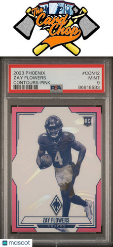 2023 Panini Phoenix Contours #CON12 Zay Flowers Contours-Pink PSA 9