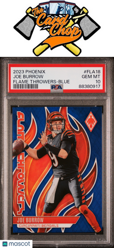 2023 Panini Phoenix Flame Throwers #FLA18 Joe Burrow Flame Throwers-Blue PSA 10