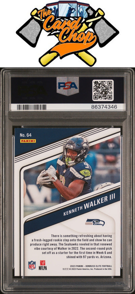 2023 Panini Donruss Elite #64 Kenneth Walker Iii Razzle Dazzle PSA 10