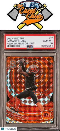 2023 Panini Spectra #17 Ja'Marr Chase Neon Orange Die-Cut PSA 10