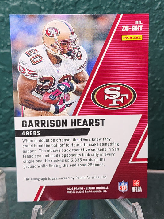 2023 Panini Zenith #ZG-GHT Garrison Hearst Z-Graphs #/199