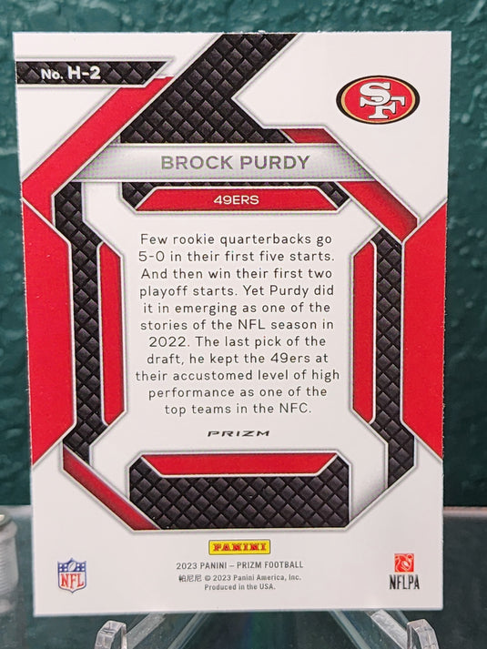 2023 Panini Prizm #H-2 Brock Purdy Emergent Prizms No Huddle