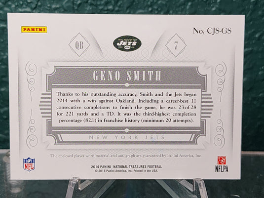 2014 National Treasures #CJS-GS Geno Smith Colossal Signatures  #/49