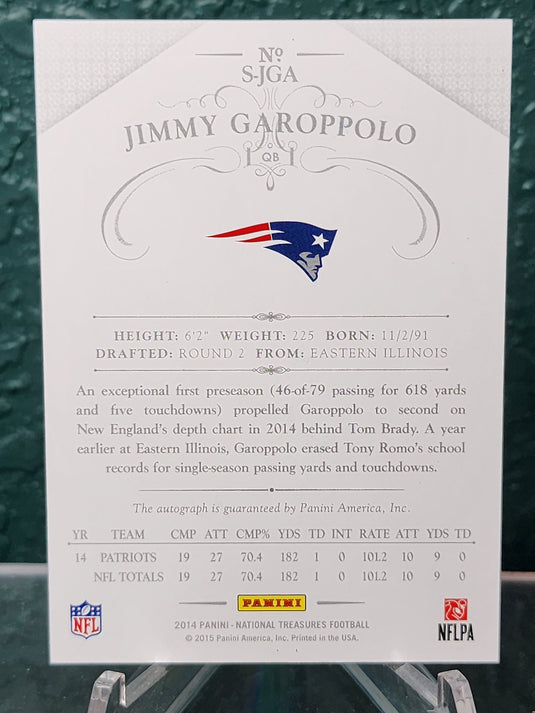 2014 Panini National Treasures #S-JGA Jimmy Garoppolo Signatures #/35