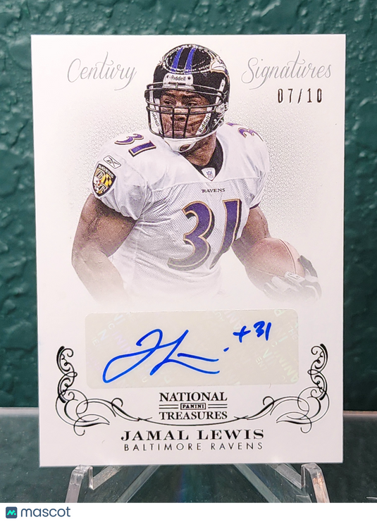 2013 Panini National Treasures #4 Jamal Lewis Century Signatures Black #/10