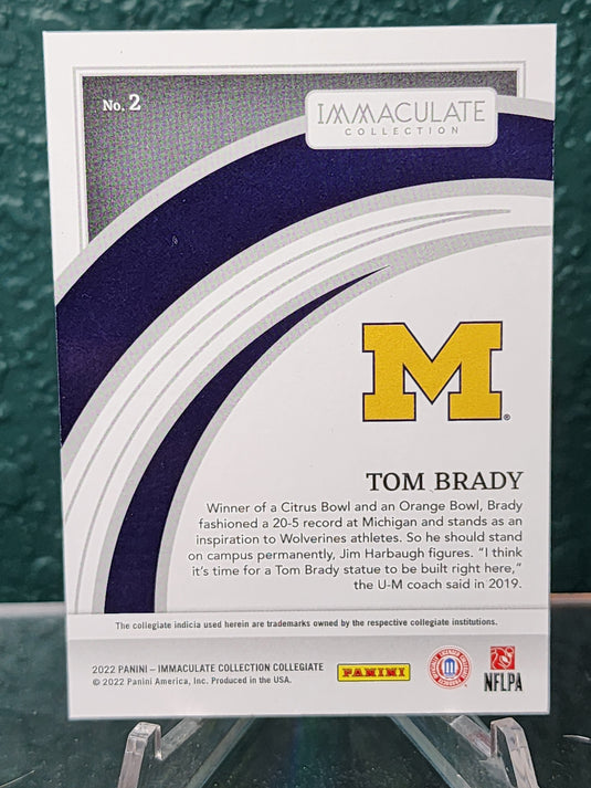 2022 Panini Immaculate Collection Collegiate #2 Tom Brady Gold #/10