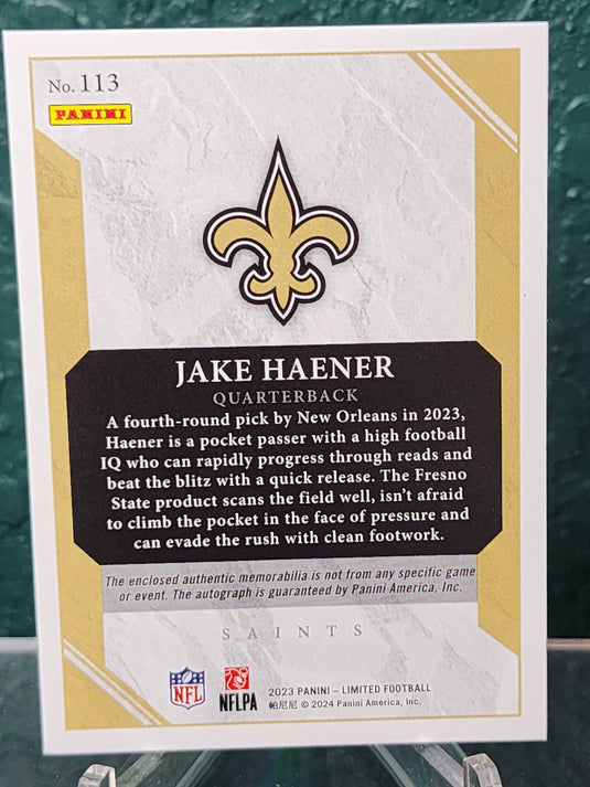 2023 Panini Limited #113 Jake Haener #/49