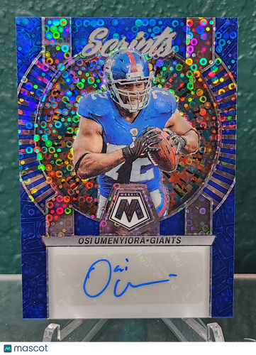 2023 Panini Mosaic #S24 Osi Umenyiora Scripts No Huddle Blue