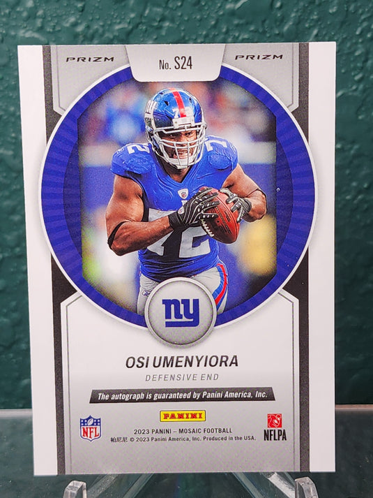 2023 Panini Mosaic #S24 Osi Umenyiora Scripts No Huddle Blue