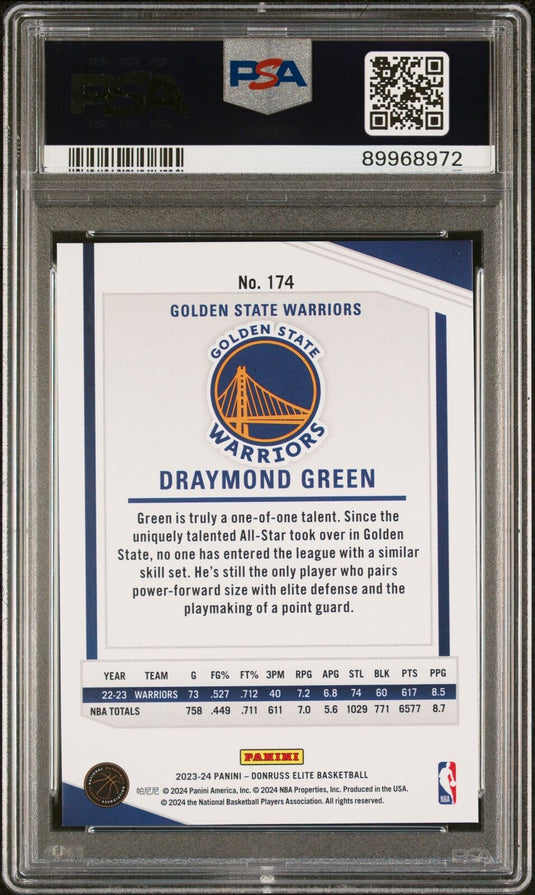 2023 Panini Donruss Elite #174 Draymond Green Black /25 PSA 9