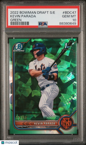 2022 Bowman  Sapphire Edition #BDC47 Kevin Parada Green /50 PSA 10