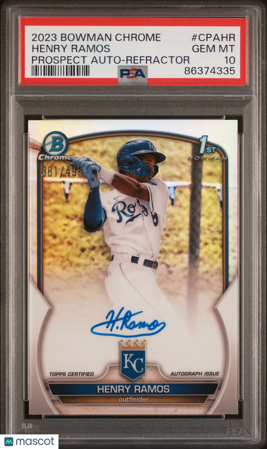 2023 Bowman Chrome  #CPAHR Henry Ramos  Auto /499 PSA 10