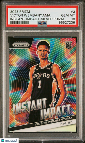 2023 Prizm Instant Impact #3 Victor Wembanyama Silver Prizm PSA 10