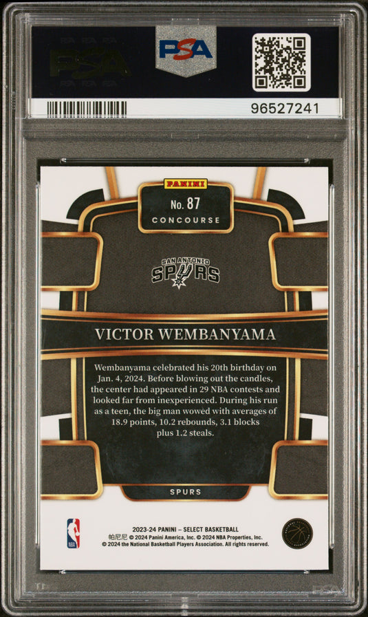 2023 Panini Select #87 Victor Wembanyama Blue PSA 10