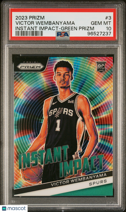 2023 Prizm Instant Impact #3 Victor Wembanyama -Green Prizm PSA 10