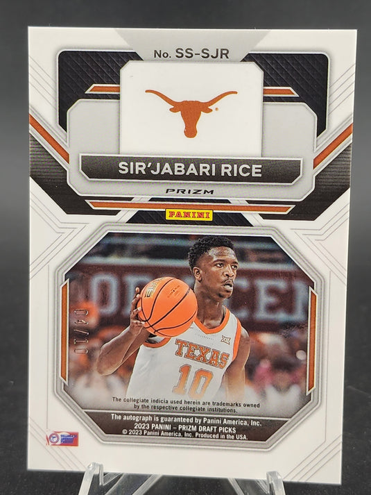 2023 Prizm Draft Picks #SS-SJR Sir'Jabari Rice Signatures Gold  #/10