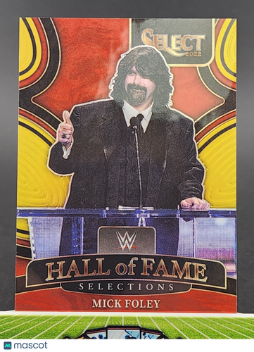 2022 Panini Select WWE #12 Mick Foley Hall of Fame Selections Gold Prizms