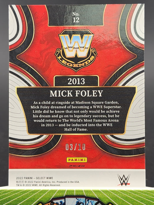 2022 Panini Select WWE #12 Mick Foley Hall of Fame Selections Gold Prizms