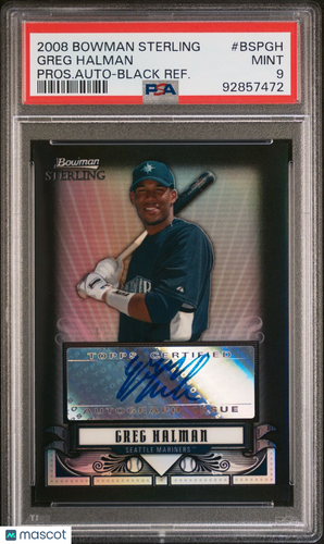 2008 Bowman Sterling Prospects #BSPGH Greg Halman Pros.Auto-Black Ref. PSA 9