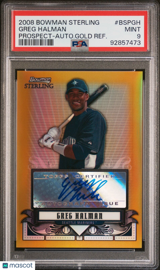 2008 Bowman Sterling Prospects #BSPGH Greg Halman Prospect-Auto.Gold Ref. PSA 9