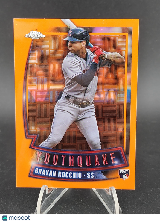 2023 Topps Chrome Update #YQ-98 Brayan Rocchio Youthquake Orange Refractor #/25