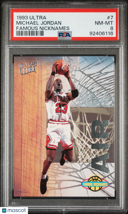 1993 Ultra Famous Nicknames #7 Michael Jordan Famous Nicknames PSA 8