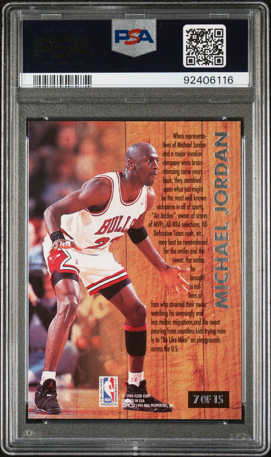 1993 Ultra Famous Nicknames #7 Michael Jordan Famous Nicknames PSA 8