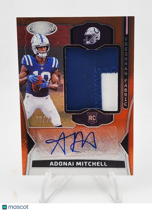 2024 Panini Certified Freshman Fabric Adonai Mitchell #FMS-AML /30 Auto Patch RC