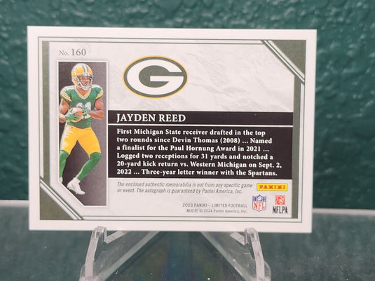 2023 Panini Limited #160 Jayden Reed Gold Spotlight #/49