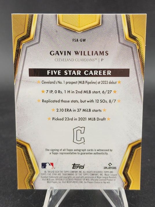 2024 Topps Five Star #FSA-GW Gavin Williams