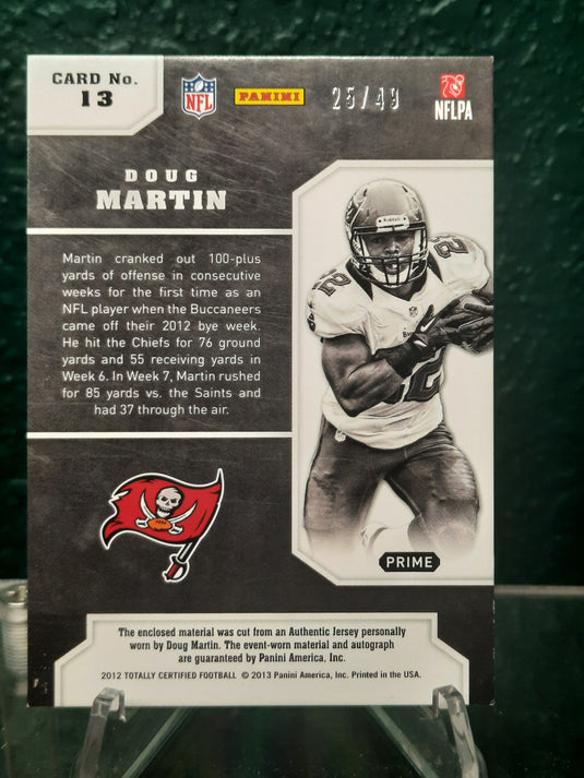 2012 Panini Certified #13 Doug Martin Future Signature Materials Prime #/49