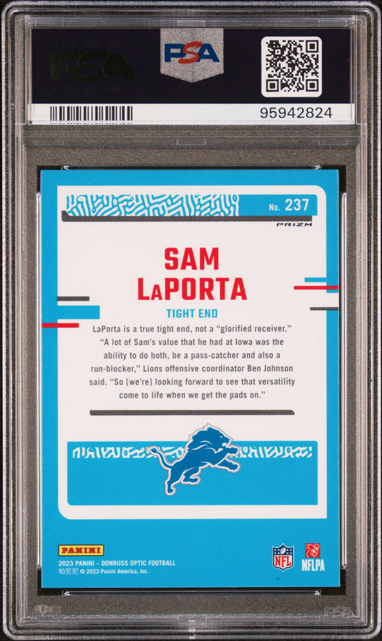 2023 Panini Donruss Optic #237 Sam Laporta PSA 10