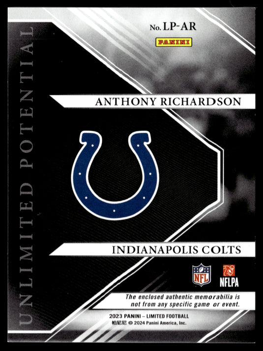 2023 Panini Limited #LP-AR Anthony Richardson Unlimited Potential #/200