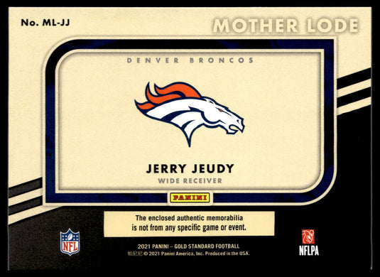 2021 Panini Gold Standard #ML-JJ Jerry Jeudy Mother Lode #/299