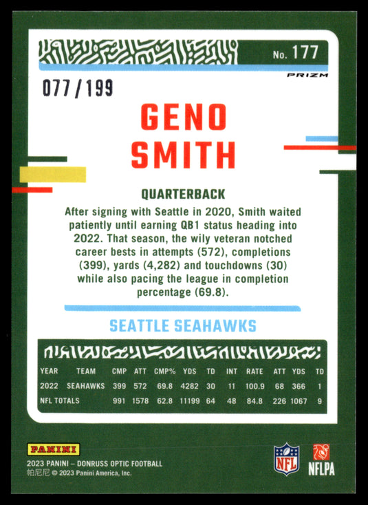 2023 Donruss Optic #177 Geno Smith Blue #/199