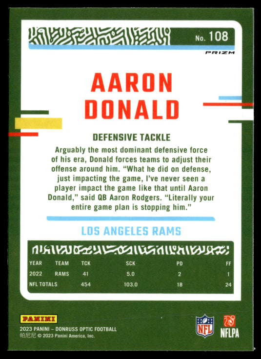 2023 Donruss Optic #108 Aaron Donald Stars