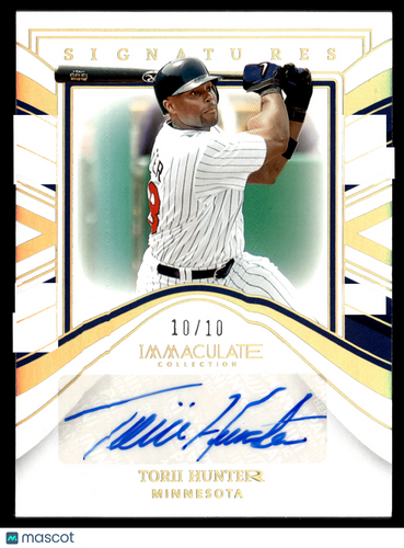 2023  Immaculate Collection #IS-TH Torii Hunter Signatures Holo Gold #/10