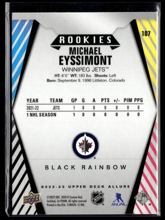 2022-23 Upper Deck Allure #107 Michael Eyssimont Black Rainbow