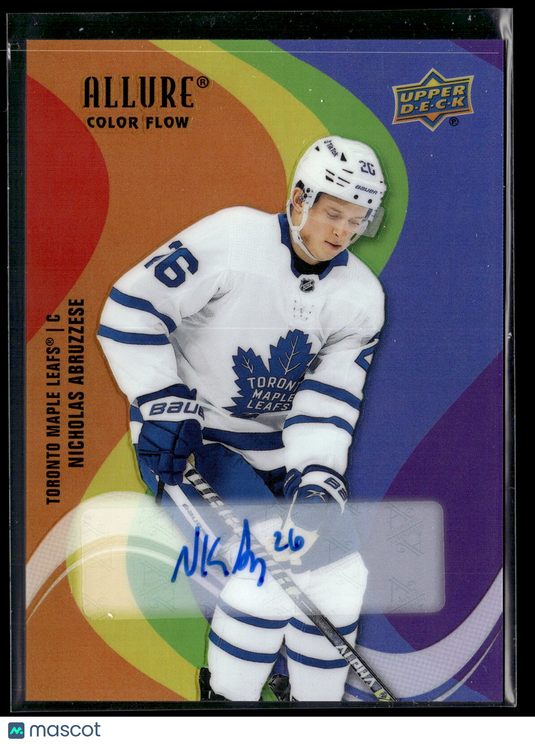 2022-23 Upper Deck Allure #SF-19 Nick Abruzzese Color Flow AutoFull Rainbow