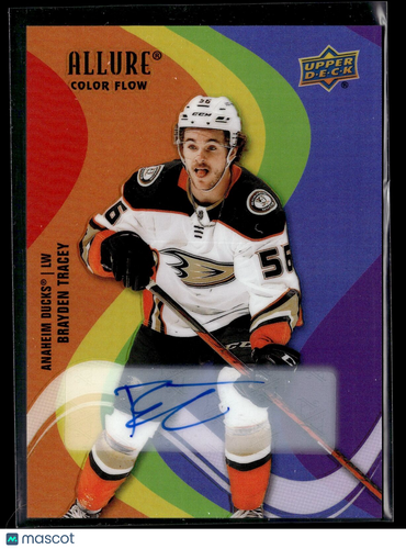 2022-23 Upper Deck Allure #SF-64 Brayden Tracey Color Flow Auto Full Rainbow