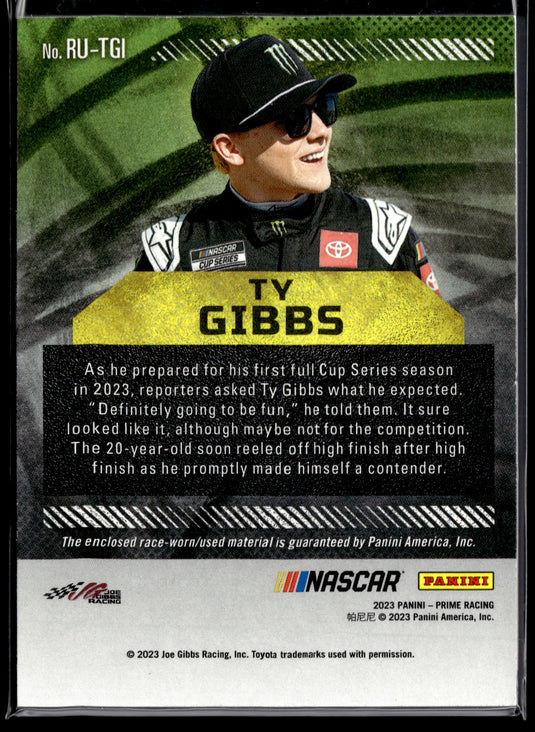 2023 Panini Prime #RU-TGI Ty Gibbs Race Used Tires #/99