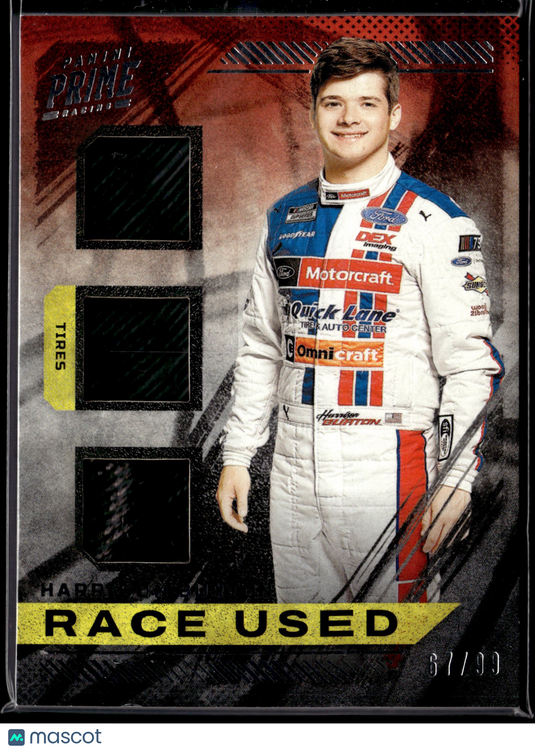 2023 Panini Prime #RUT-HBU Harrison Burton Race Used Trios Sheet Metal #/99