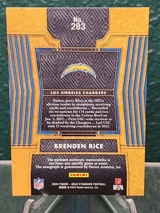 2024 Panini Gold Standard #283 Brenden Rice White Gold #/75