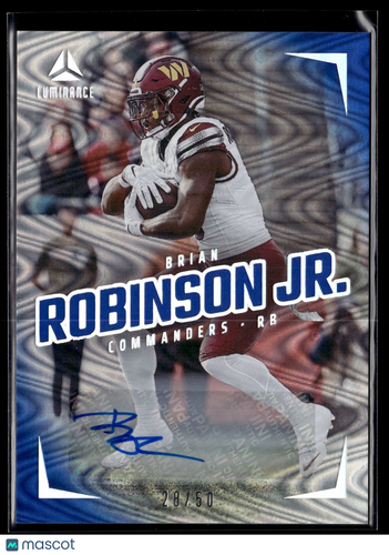 2024 Panini Luminance #75 Brian Robinson Jr. Luminance Autographs Blue #/50