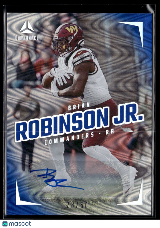 2024 Panini Luminance #75 Brian Robinson Jr. Luminance Autographs Blue #/50