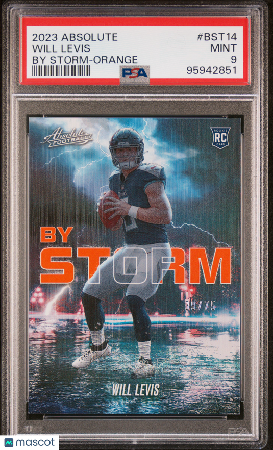 2023 Panini Absolute By Storm #BST14 Will Levis By Storm-Orange /75 PSA 9