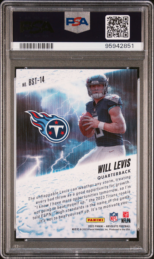 2023 Panini Absolute By Storm #BST14 Will Levis By Storm-Orange /75 PSA 9