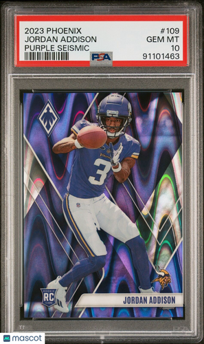 2023 Panini Phoenix #109 Jordan Addison Purple Seismic /125 PSA 10