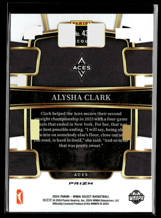 2024 Panini Select WNBA #43 Alysha Clark Silver Prizms