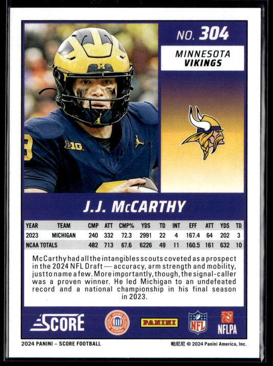 2024 Score #304 J.J. McCarthy